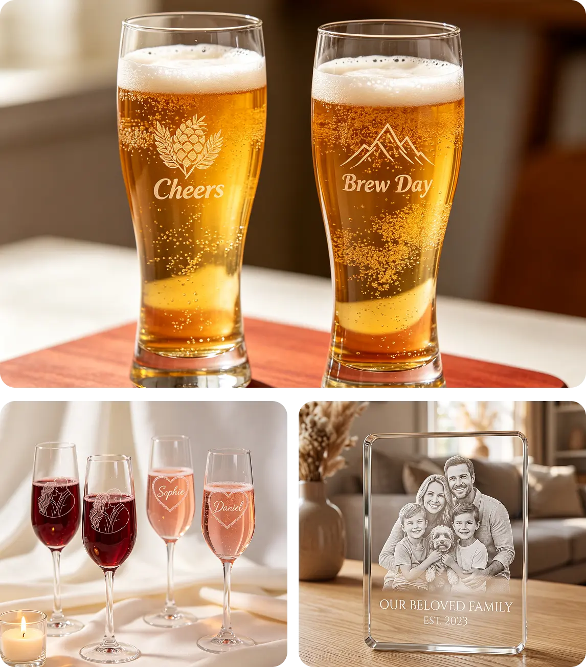 Glass projects made with Aliencell X1