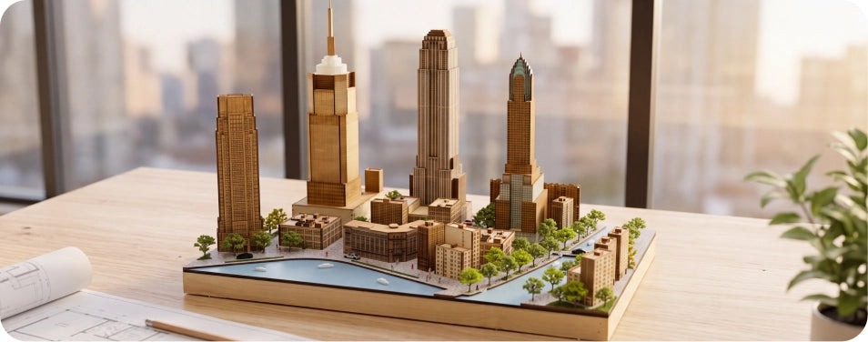 Laser-cut city model