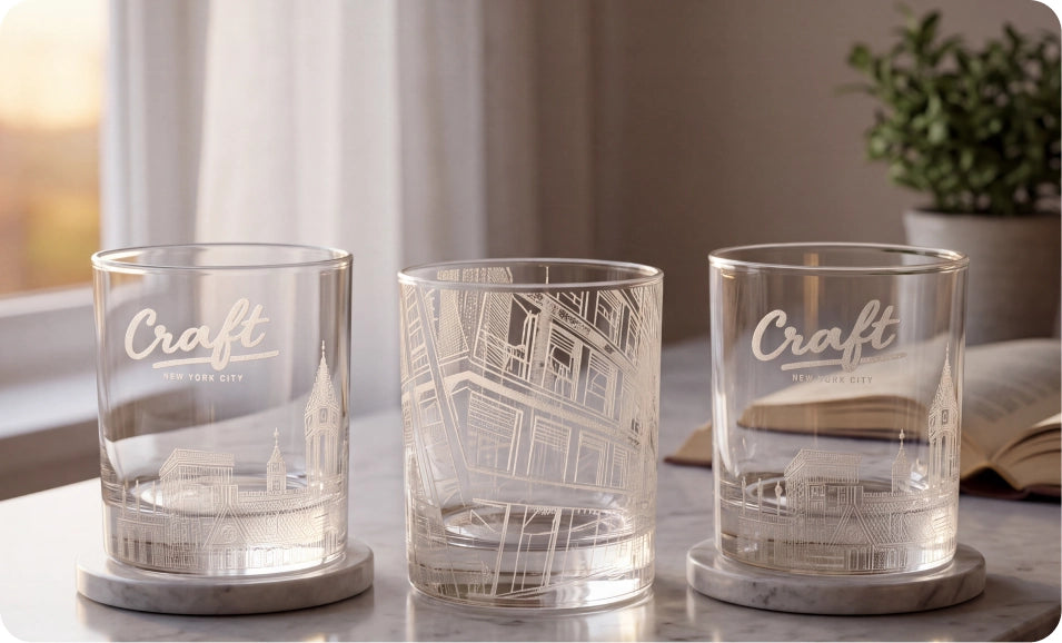 Personalized engraved glassware