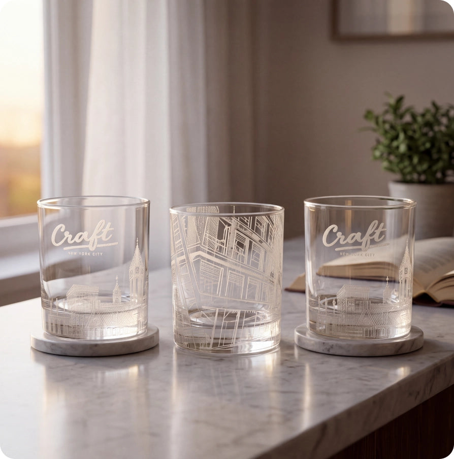 Personalized engraved glassware