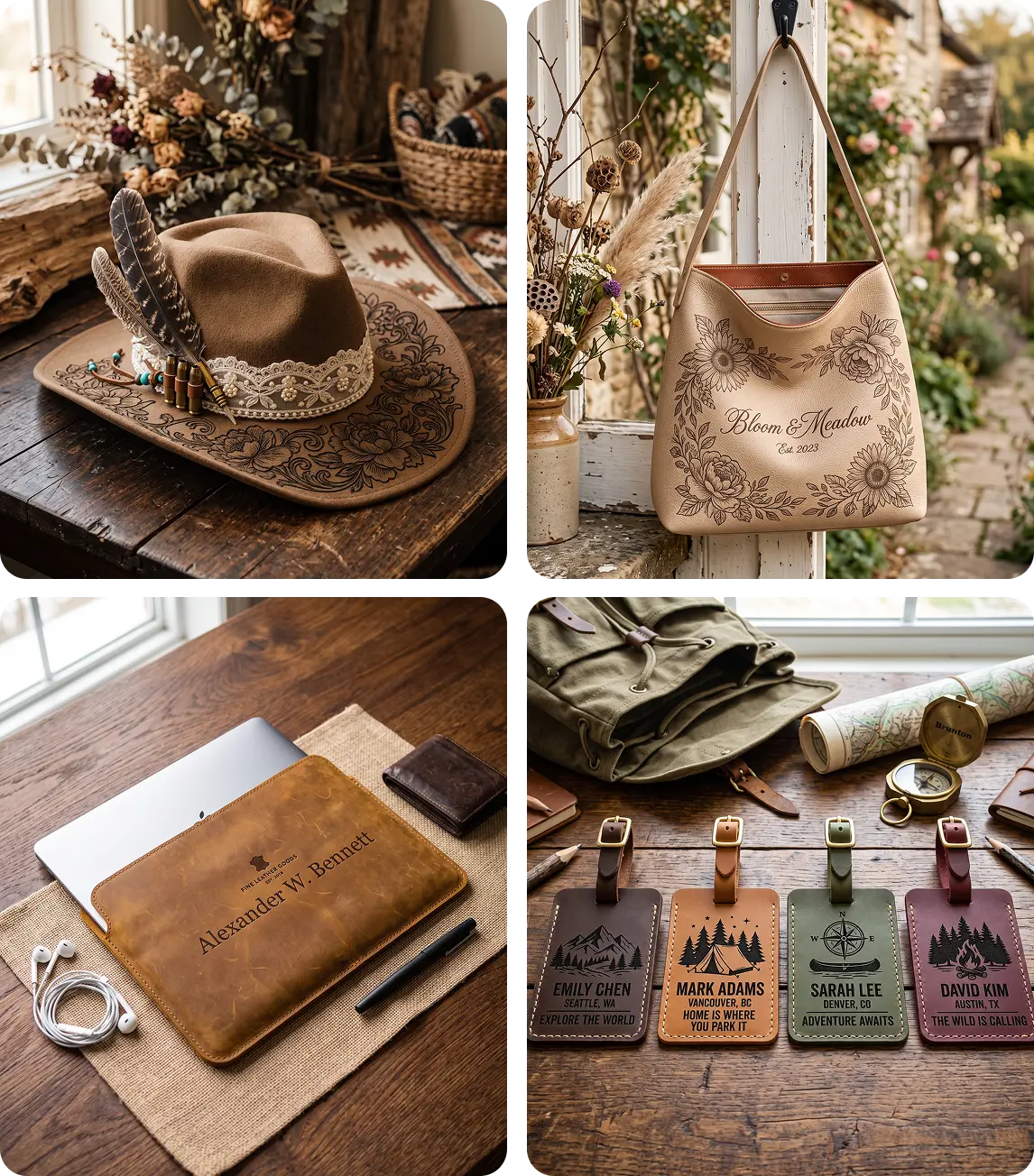Leather projects made with Aliencell X1