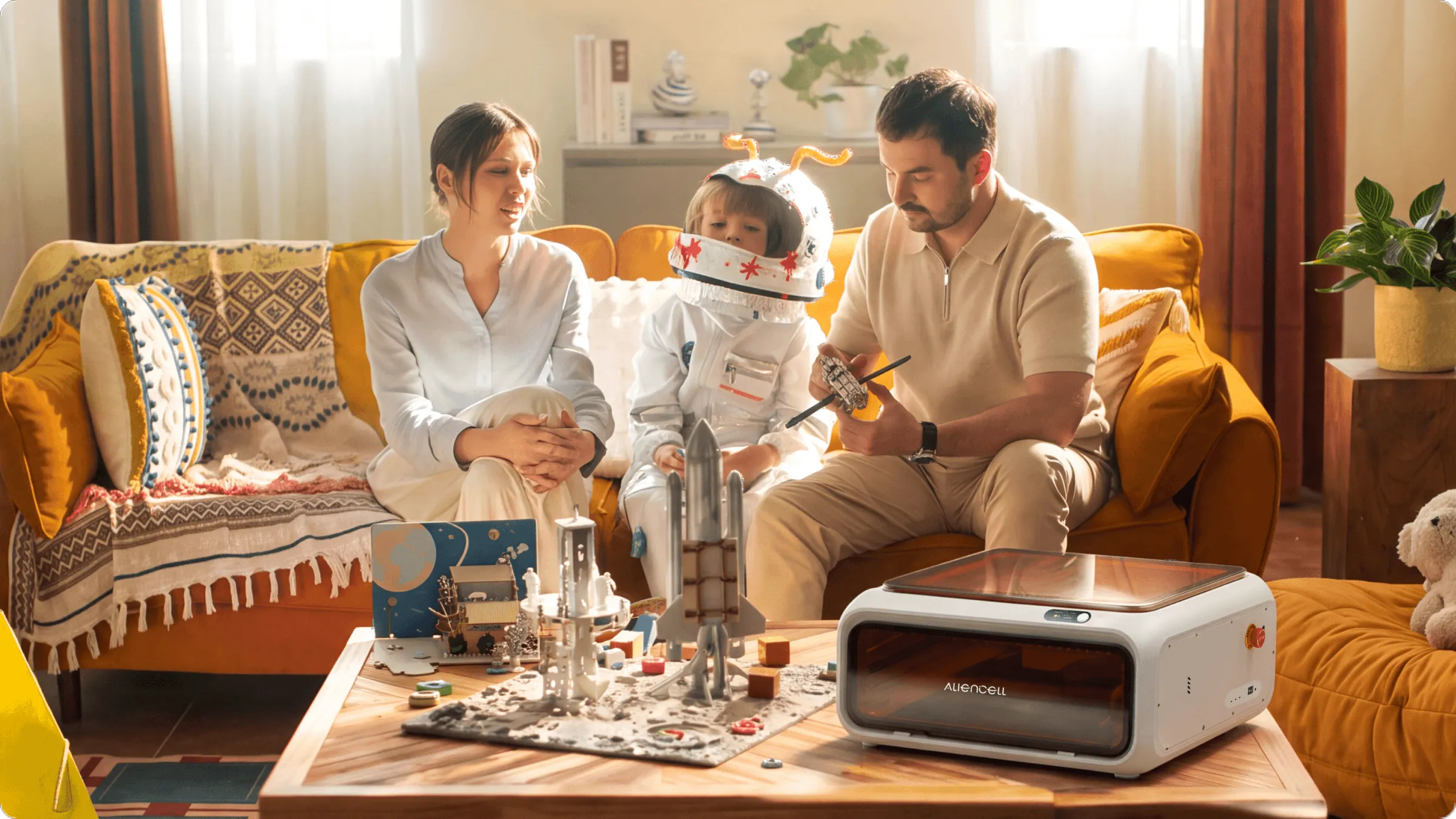 A family creating together with Aliencell E1 at home
