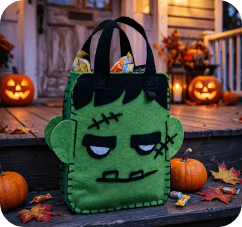 Frankenstein felt candy bag