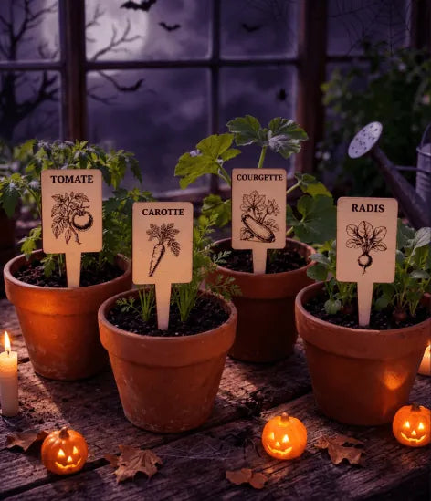 Halloween vegetable labels